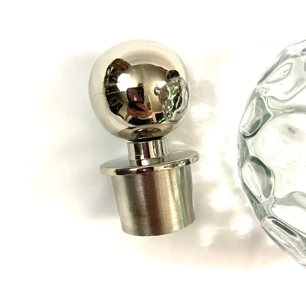 VINTAGE European Silver Mounted Glass Decanter